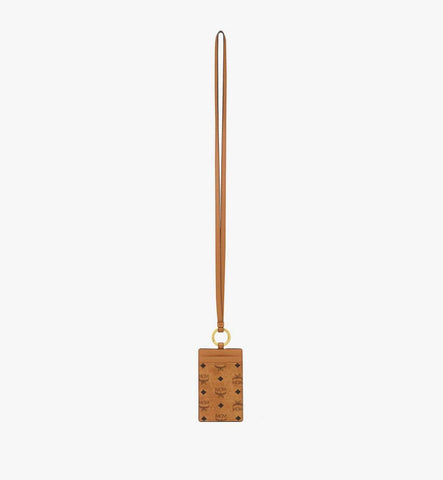 MXZGATA01CO001-Lanyard ID Card Holder in Visetos|Cognac