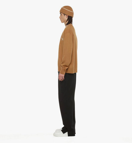 MHDESMM01CO00M-Laurel Cardigan in Wool and Recycled Cashmere|COGNAC