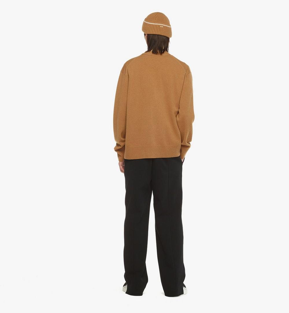MHDESMM01CO00M-Laurel Cardigan in Wool and Recycled Cashmere|COGNAC