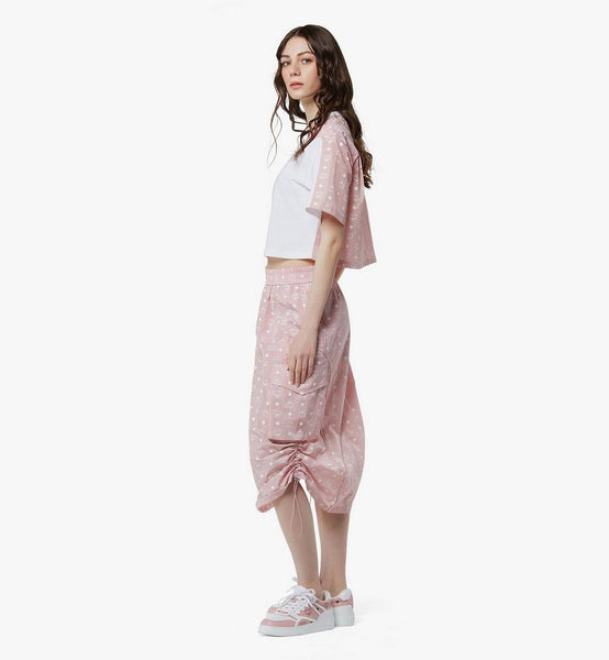 Laurel Cropped T-Shirt in Organic Cotton and Monogram ECONYLÂ® image 4