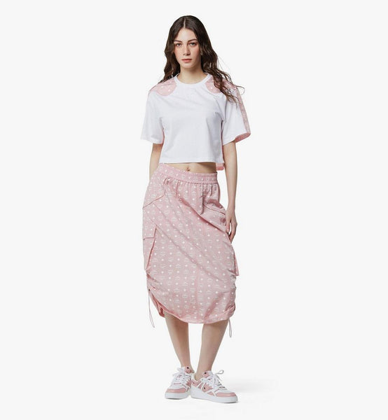 Laurel Cropped T-Shirt in Organic Cotton and Monogram ECONYLÂ® image 3
