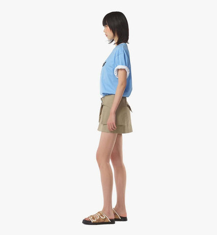 MHTFSMM01L83XL-Laurel Logo Print T-Shirt in Organic Cotton|Della Robbia Blue