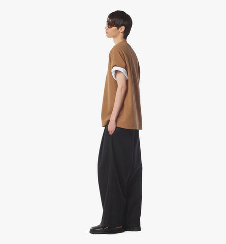 MHTESMM02CO0XL-Logo Patch Bouclé T-Shirt|Cognac
