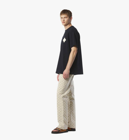 MHTESMM02VC0XL-Logo Patch Bouclé T-Shirt|Dark Navy