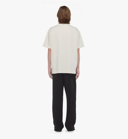 MHTESMM02WI2XL-Logo Patch Bouclé T-Shirt|Ivory
