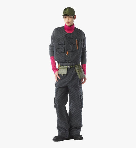 MYBFATA02K8100-M-Art Pouch Belt in Visetos|Khaki Moss