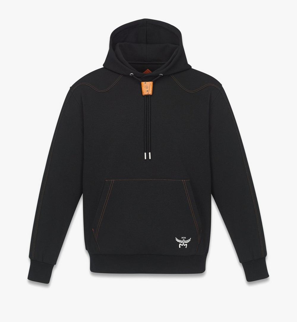 M MCM COL PONTE HOODIE BK, LARGE