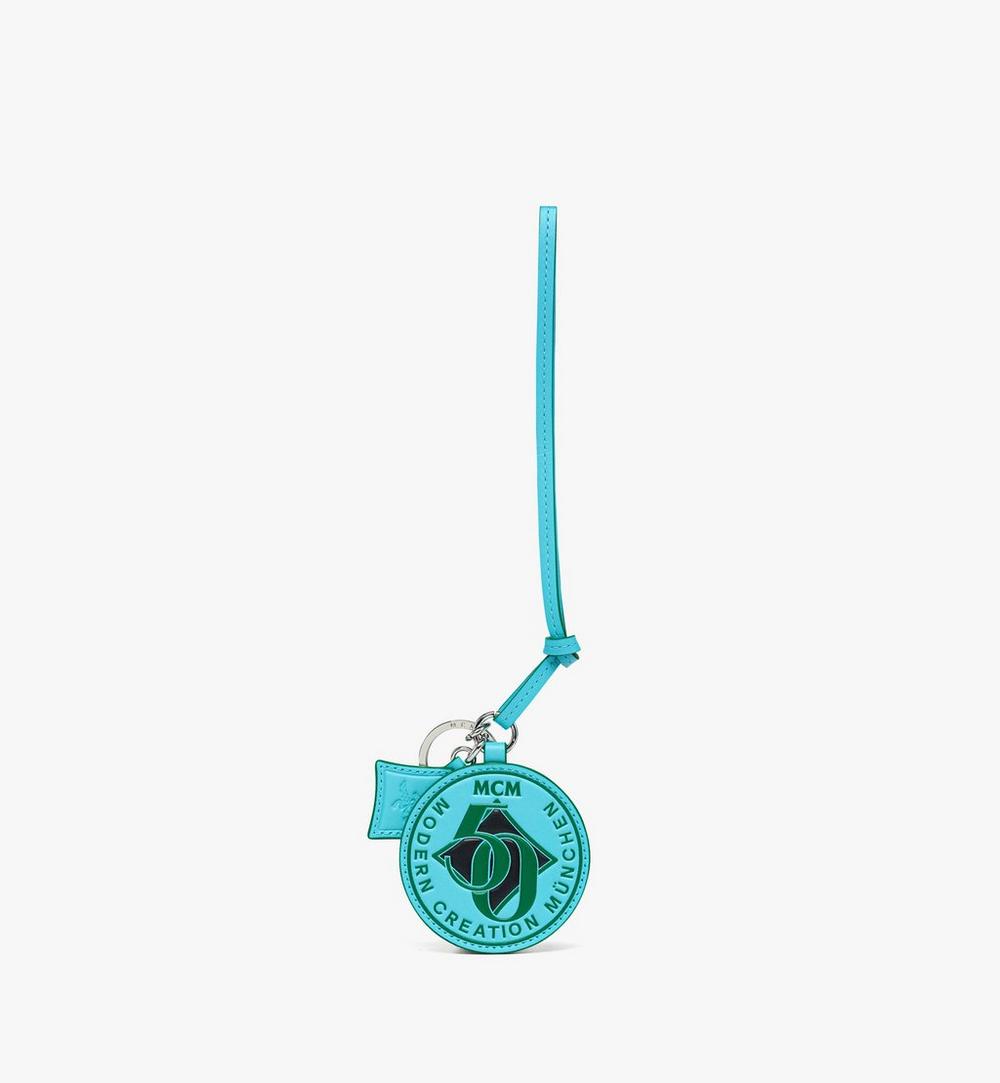 MXZGATA161I001-M50 Logo Charm in Visetos Leather Mix|Blue Ceramic