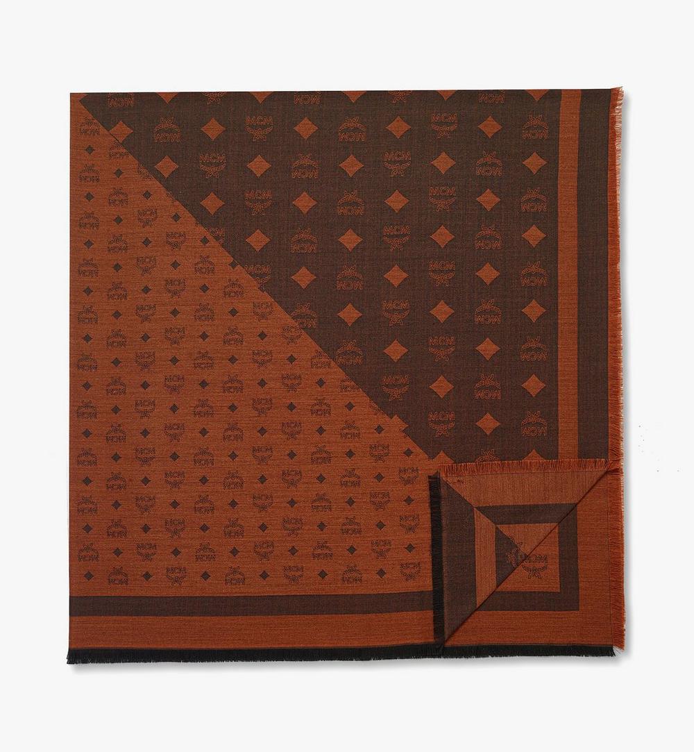 MEFFAMM03B7001-MCM COL WOOL SILK SHAWL 140*14, ONE SIZE|BLACK + COGNAC