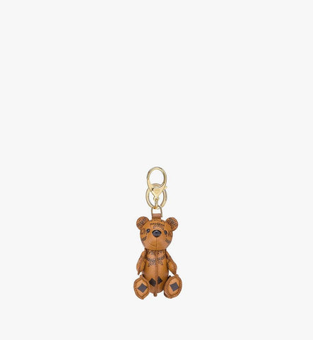 MXZFSTA11CO001-MCM Park Bear Charm in Visetos|COGNAC