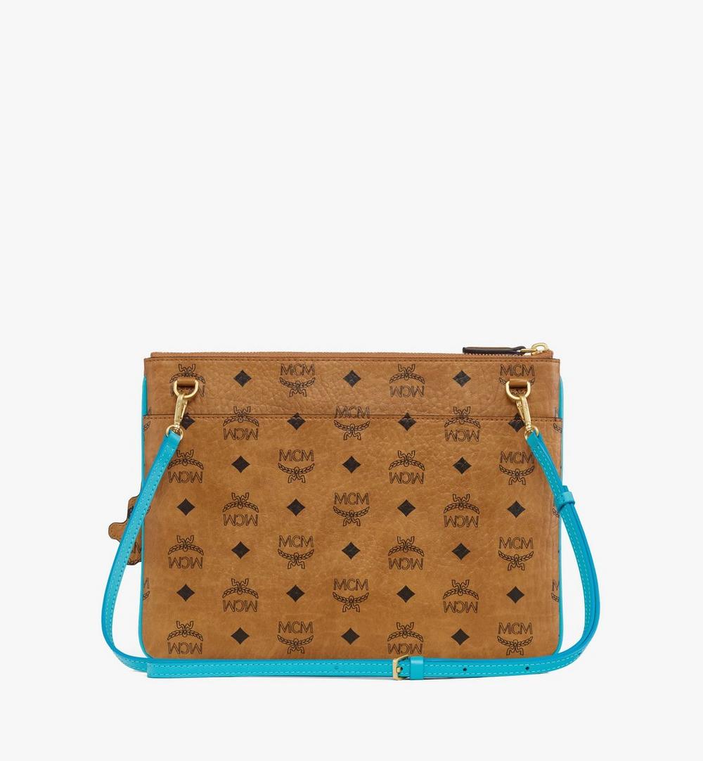 MYZGATA10CO001-MCM x We The Best Crossbody Pouch in Visetos|Cognac