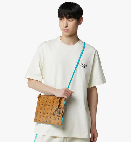 MYZGATA10CO001-MCM x We The Best Crossbody Pouch in Visetos|Cognac