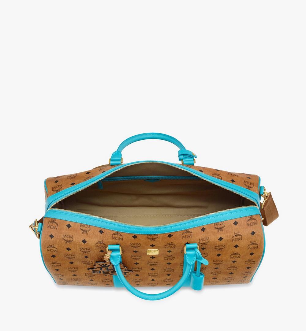 MMVGATT08CO001-MCM x We The Best Ottomar Weekender Bag in Visetos|Cognac