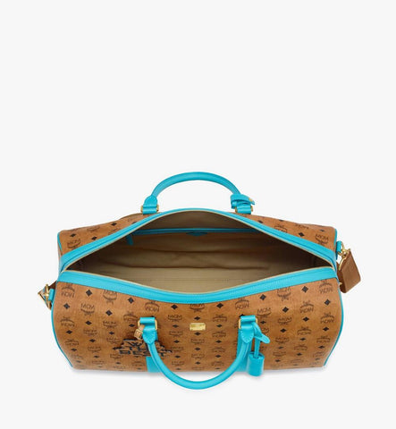 MMVGATT08CO001-MCM x We The Best Ottomar Weekender Bag in Visetos|Cognac