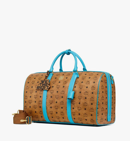 MMVGATT08CO001-MCM x We The Best Ottomar Weekender Bag in Visetos|Cognac