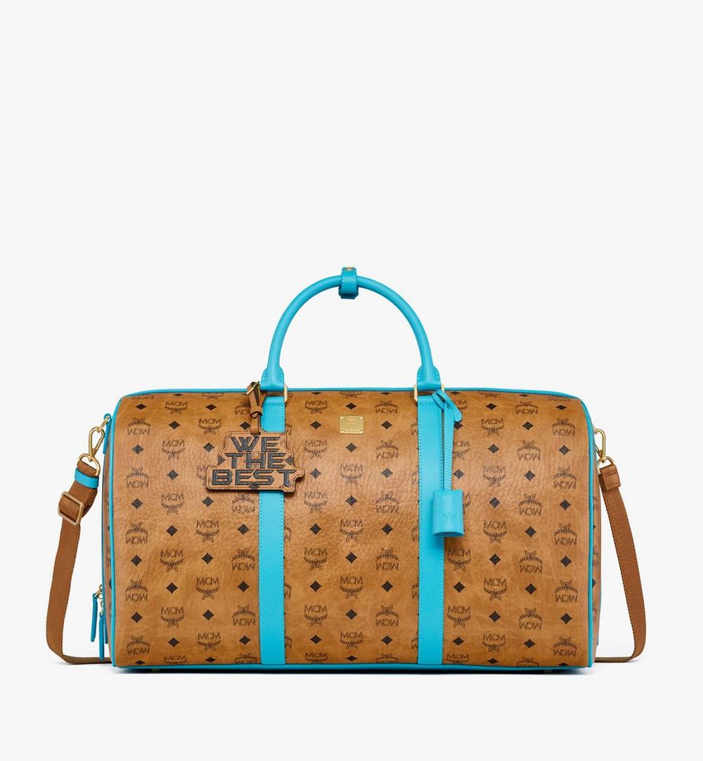 MMVGATT08CO001-MCM x We The Best Ottomar Weekender Bag in Visetos|Cognac