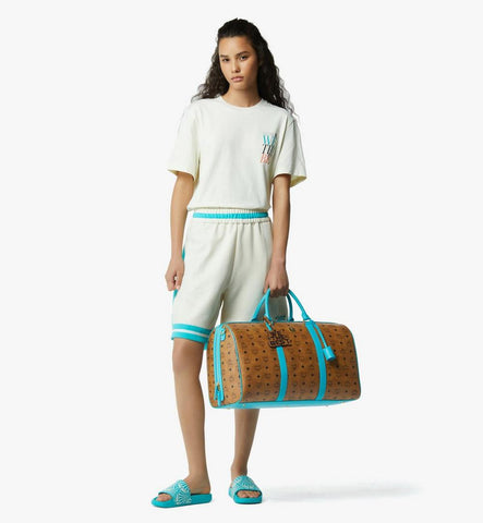 MMVGATT08CO001-MCM x We The Best Ottomar Weekender Bag in Visetos|Cognac