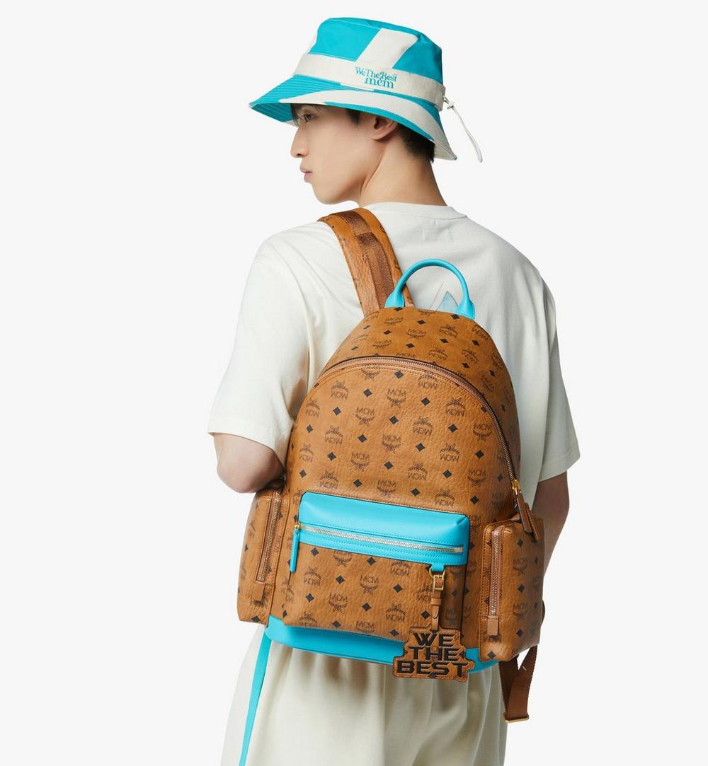 MMKGAVE09CO001-MCM x We The Best Stark Backpack in Visetos|Cognac
