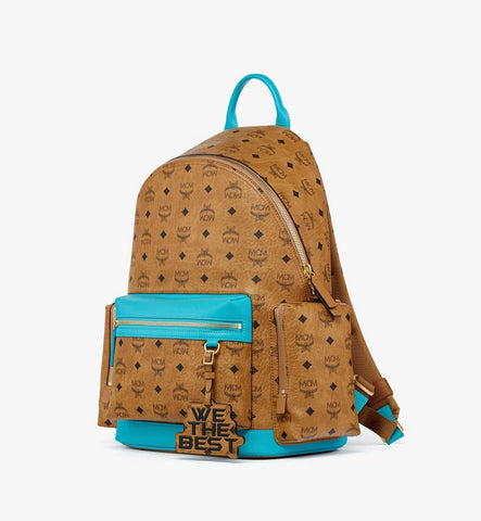 MMKGAVE09CO001-MCM x We The Best Stark Backpack in Visetos|Cognac