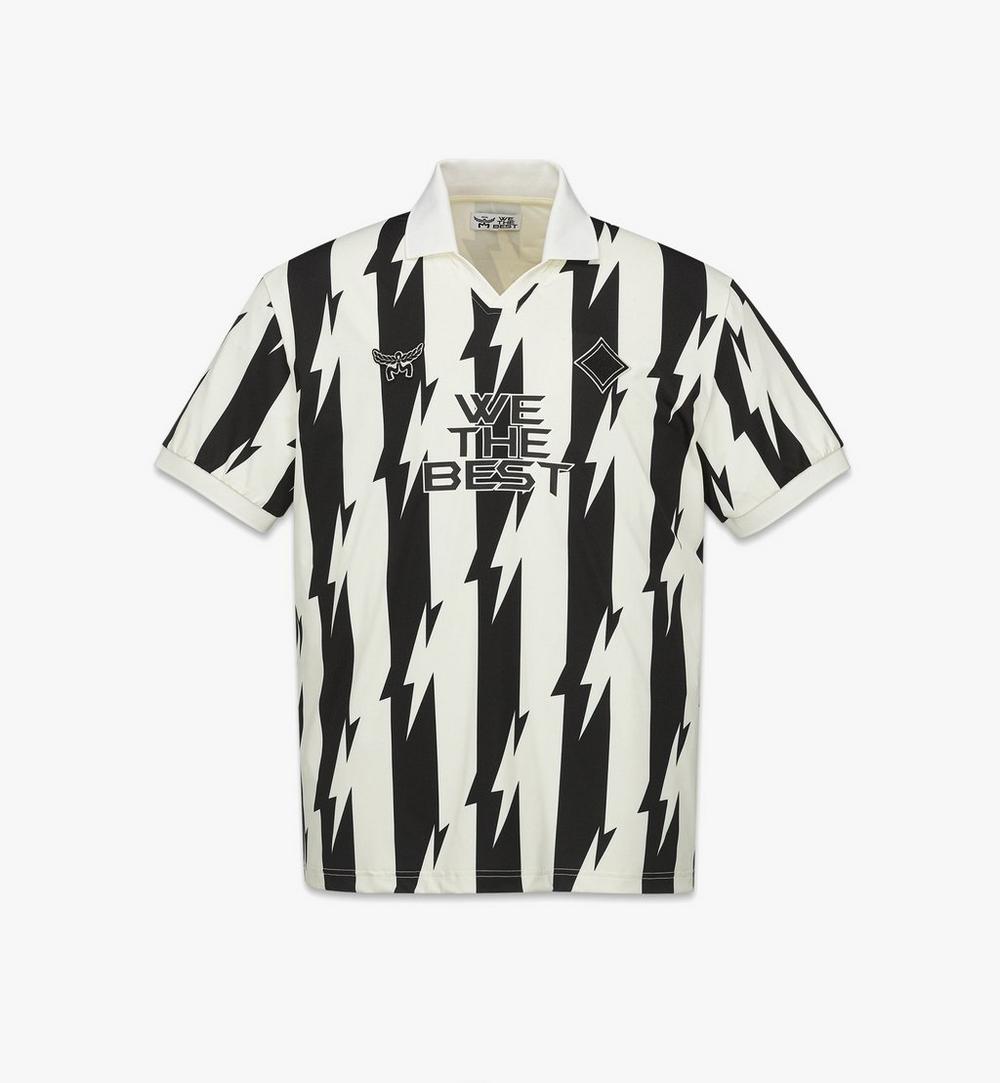 MHTGAMM07BW00L-MCM x We The Best Striped Knit Shirt|Black & White