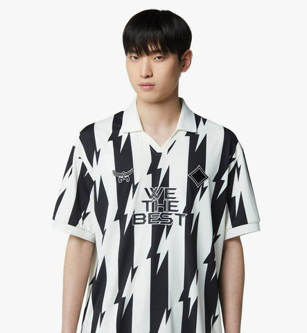 MHTGAMM07BW2XL-MCM x We The Best Striped Knit Shirt|Black & White