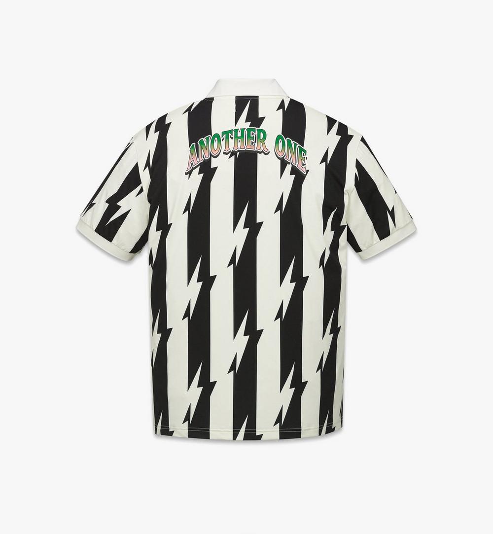 MHTGAMM07BW00M-MCM x We The Best Striped Knit Shirt|Black & White