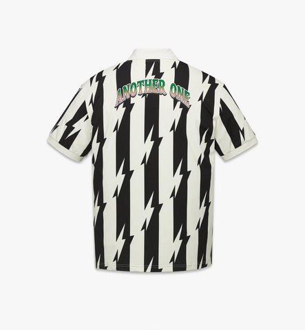 MHTGAMM07BW00M-MCM x We The Best Striped Knit Shirt|Black & White