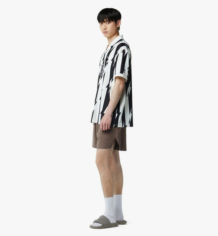 MHTGAMM07BW0XL-MCM x We The Best Striped Knit Shirt|Black & White
