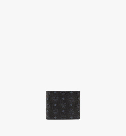 MXSAAVI01BK001-Bifold Wallet w/ Coin Pocket in Visetos Original|BLACK