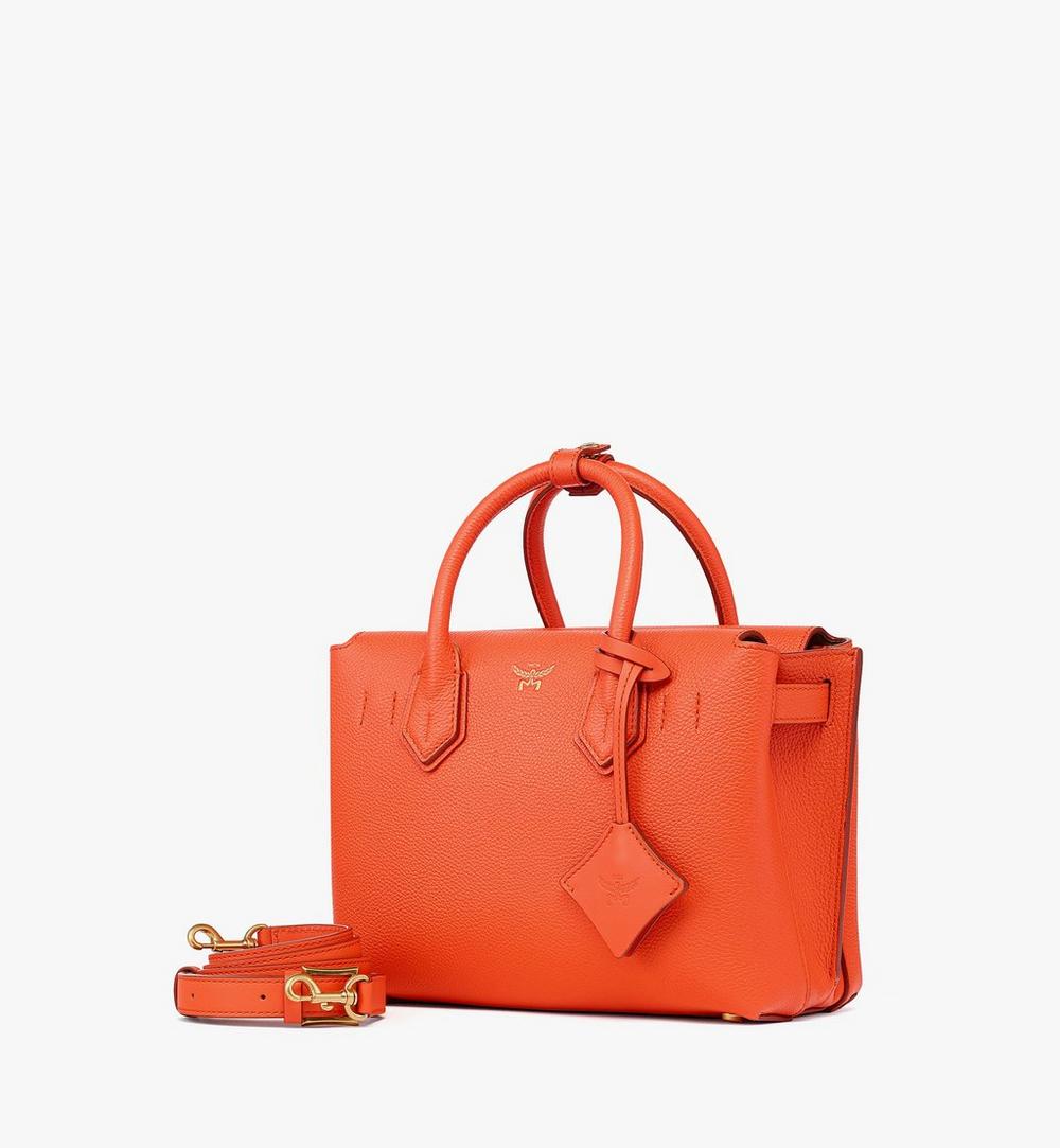 MWTGAMA02OQ001-Milla Tote in Grained Leather|Orangeade