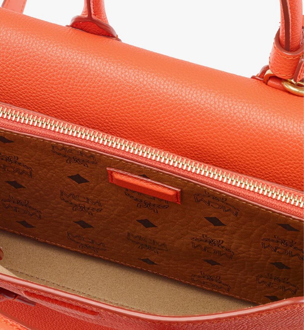 MWTGAMA02OQ001-Milla Tote in Grained Leather|Orangeade
