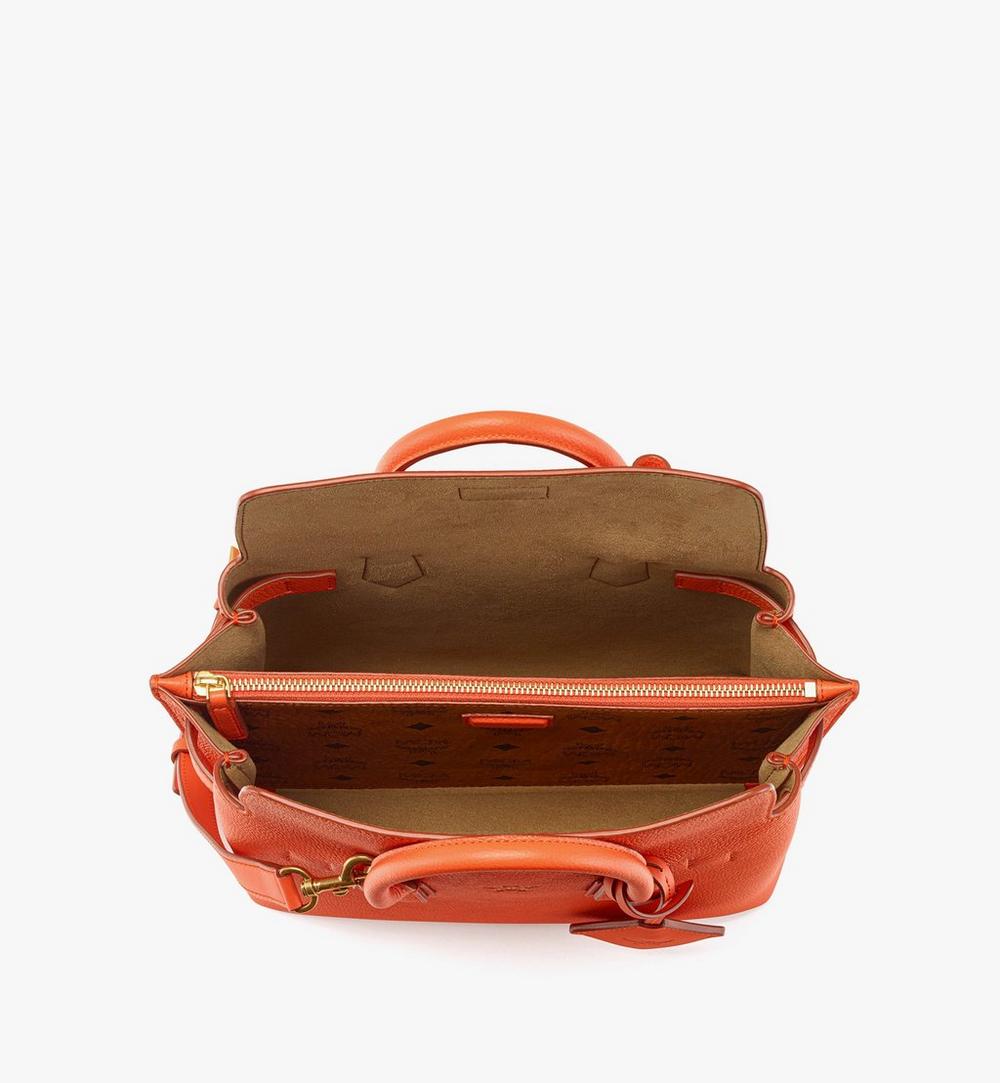 MWTGAMA02OQ001-Milla Tote in Grained Leather|Orangeade