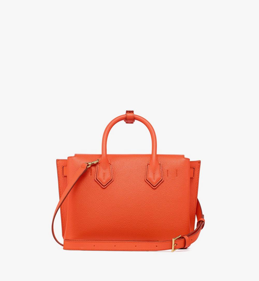 MWTGAMA02OQ001-Milla Tote in Grained Leather|Orangeade