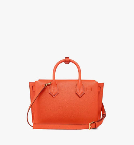 MWTGAMA02OQ001-Milla Tote in Grained Leather|Orangeade