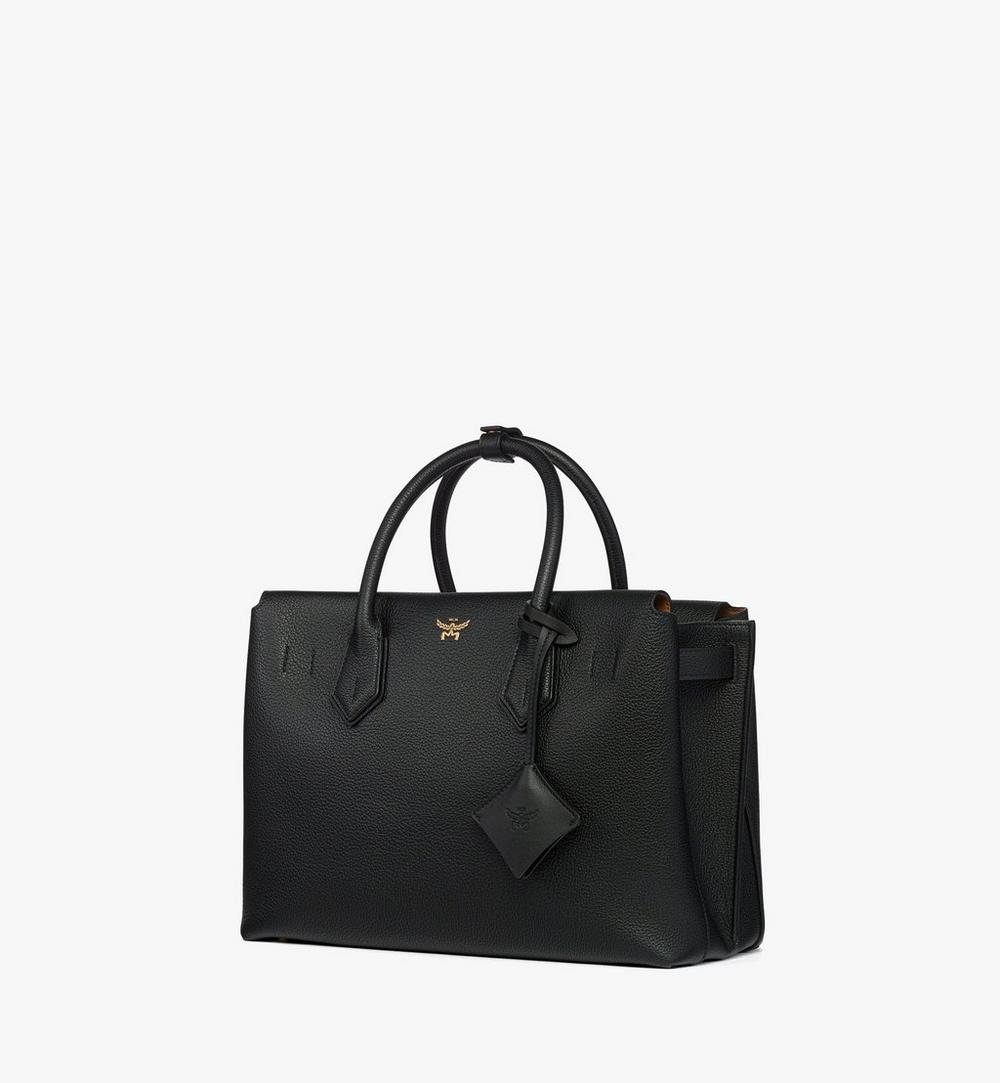 MWTGSMA02BK001-Milla Tote in Spanish Embossed Leather|BLACK