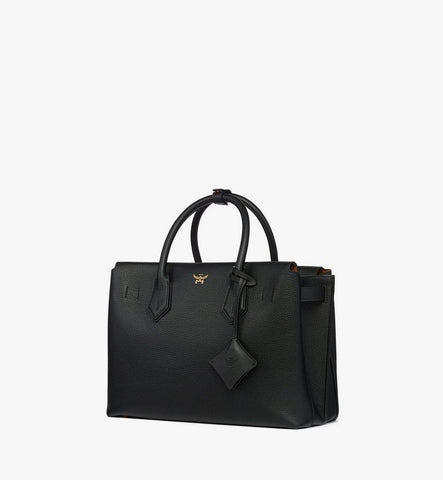 MWTGSMA02BK001-Milla Tote in Spanish Embossed Leather|BLACK