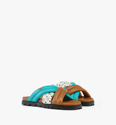 MEXFSMM04MT035-Monogram Cross Sandals in Lambskin|Multi