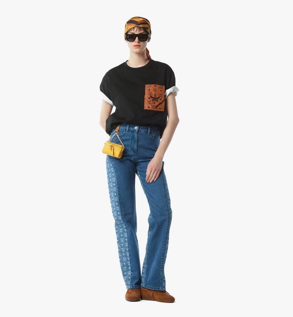 MHTEAMM07BK00L-Monogram Patch Pocket T-Shirt in Organic Cotton|Black