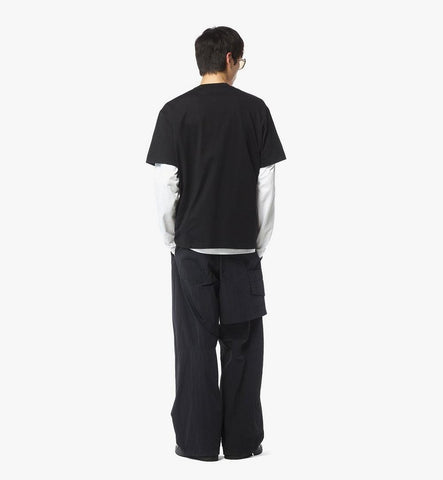 MHTEAMM07BK0XS-Monogram Patch Pocket T-Shirt in Organic Cotton|Black