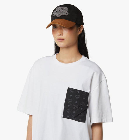 MHTEAMM07BW00L-Monogram Patch Pocket T-Shirt in Organic Cotton|Black & White