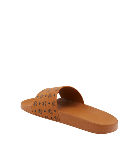 MESCAMM11CO039-Monogram Print Rubber Slides|COGNAC