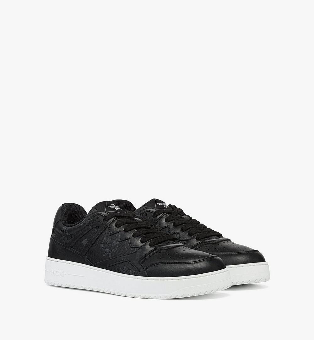 MEXESAJ03BD040-Neo Terrain Sneakers in Visetos Leather Mix|Black & Black