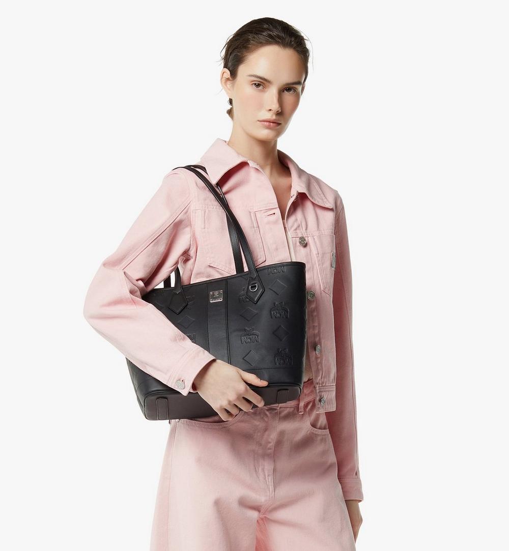 MWPGALR02BK001-New Liz Shopper in Embossed Monogram Leather|Black