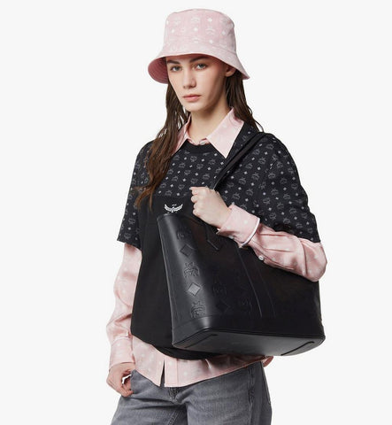 MWPGALR01BK001-New Liz Shopper in Embossed Monogram Leather|Black
