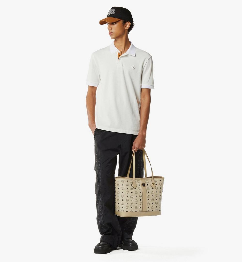 MWPGSLR02I8001-New Liz Shopper in Visetos|Beige + Black