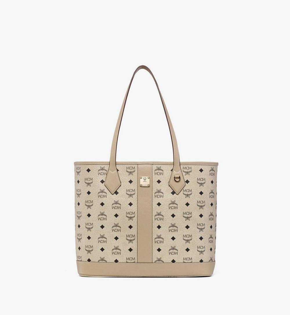 MWPGSLR02I8001-New Liz Shopper in Visetos|Beige + Black