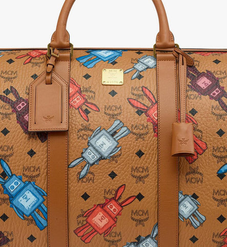 MMVGSTT01CO001-Ottomar Weekender Bag in Rabot Visetos|COGNAC