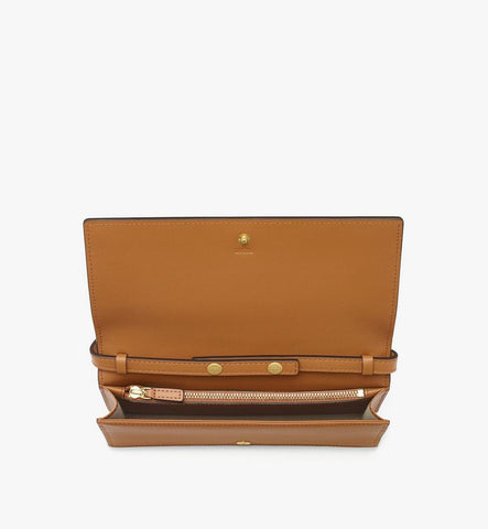 MYLGATA01CO001-Pina Crossbody Wallet in Studded Visetos|Cognac