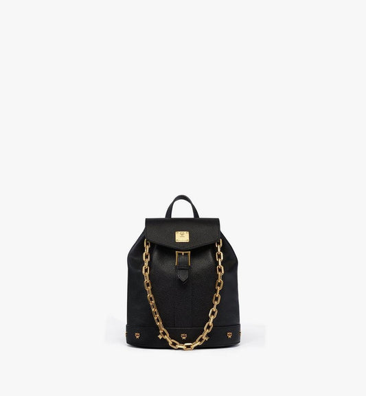 MWKGATA01BK001-Pina Drawstring Backpack in Studded Calfskin|Black