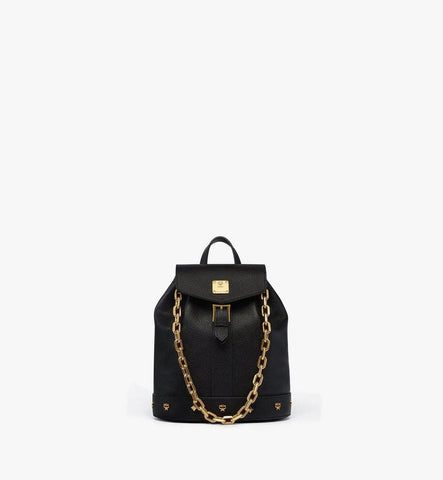 MWKGATA01BK001-Pina Drawstring Backpack in Studded Calfskin|Black